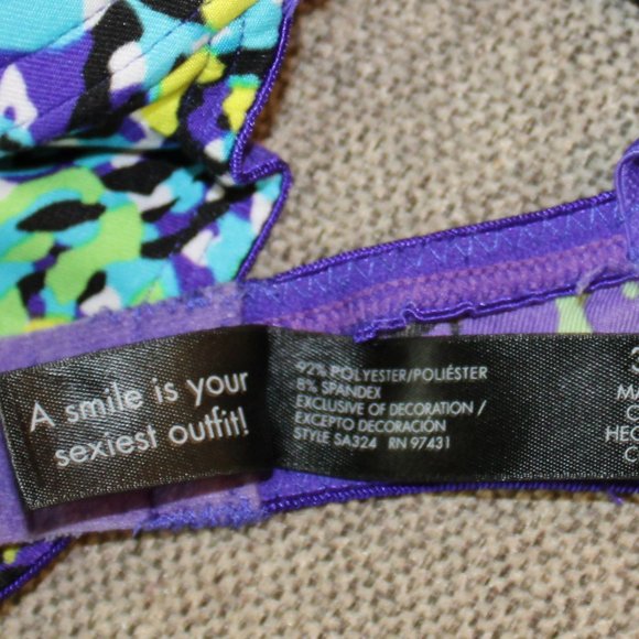 Smart Sexy Underwire Bra Size 34B Purple-Aqua-Black-Mustard - Picture 7 of 9